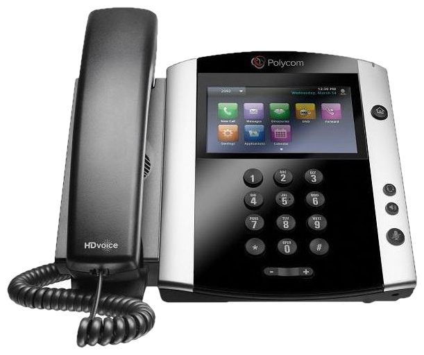 Polycom VVX 600 VoIP desk phone, compatible with the Caller Technologies AI Voice Agent