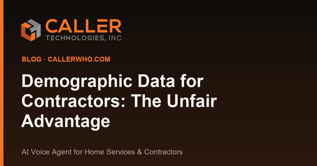 Demographic Data for Contractors: The Unfair Advantage